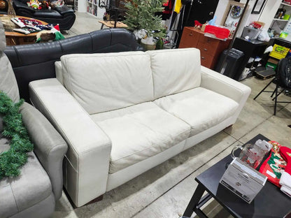 Natuzzi Editions Cream Leather Sofa