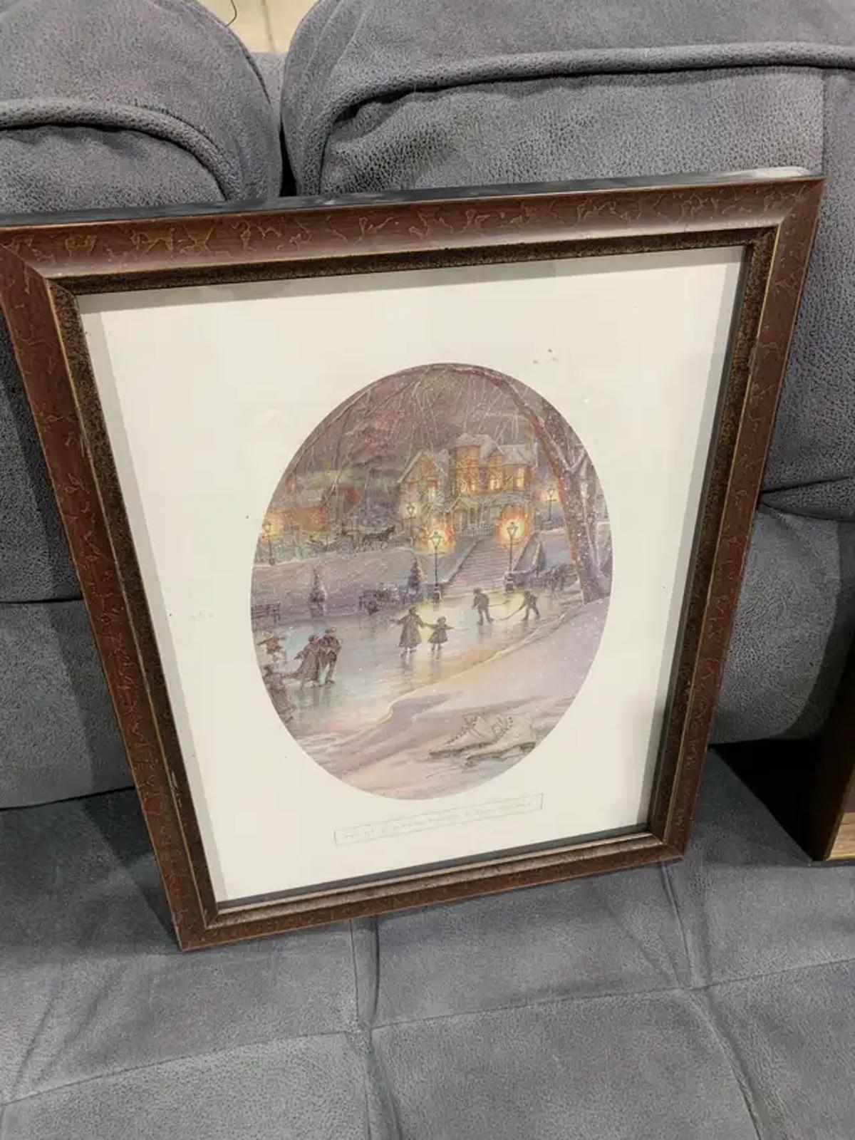 Trisha Romance - Vignette of Evening Skaters print
