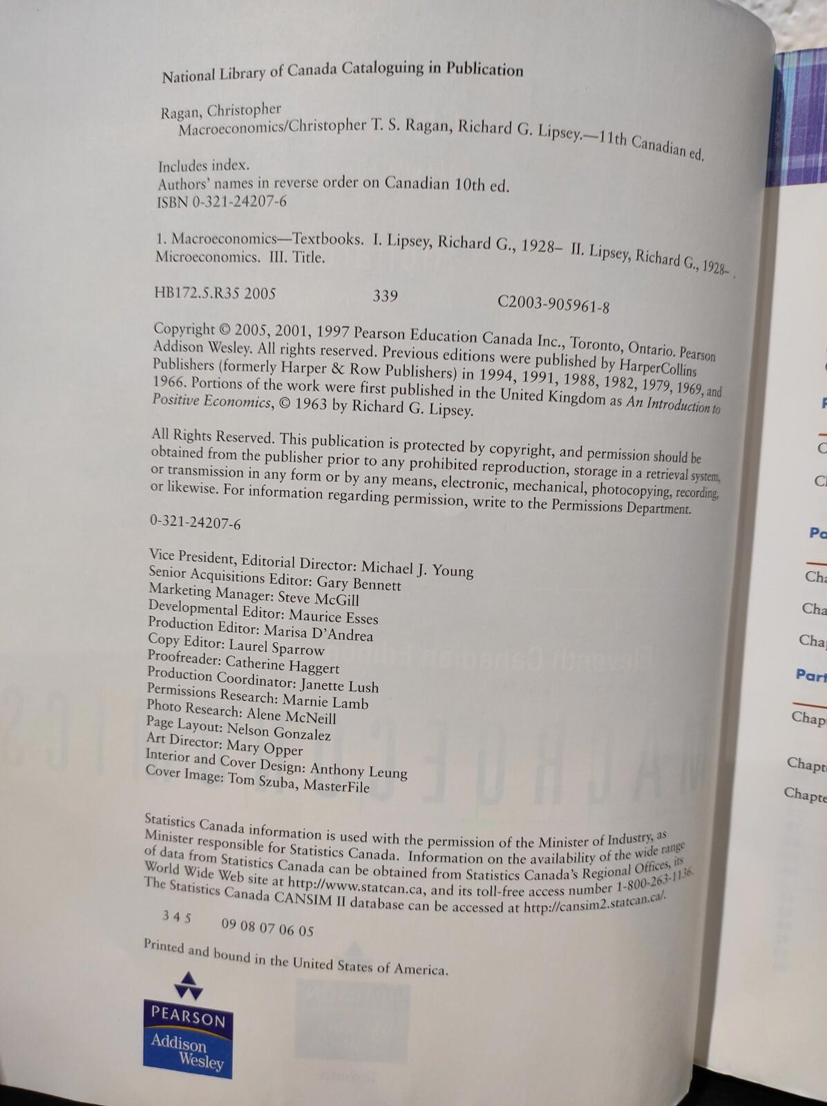 Macroeconomics: Richard Lipsey Christopher Ragan (11th Canadian Edition)