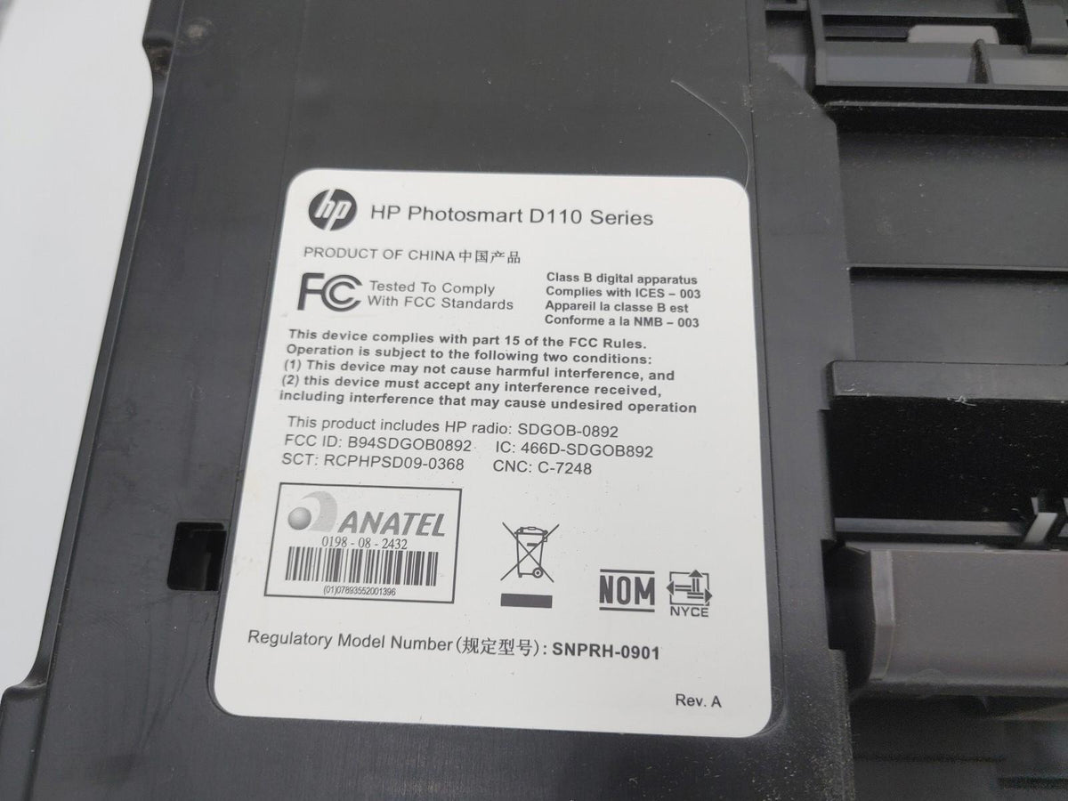Imprimante tout-en-un HP Photosmart D110 noire en bon état, non testée