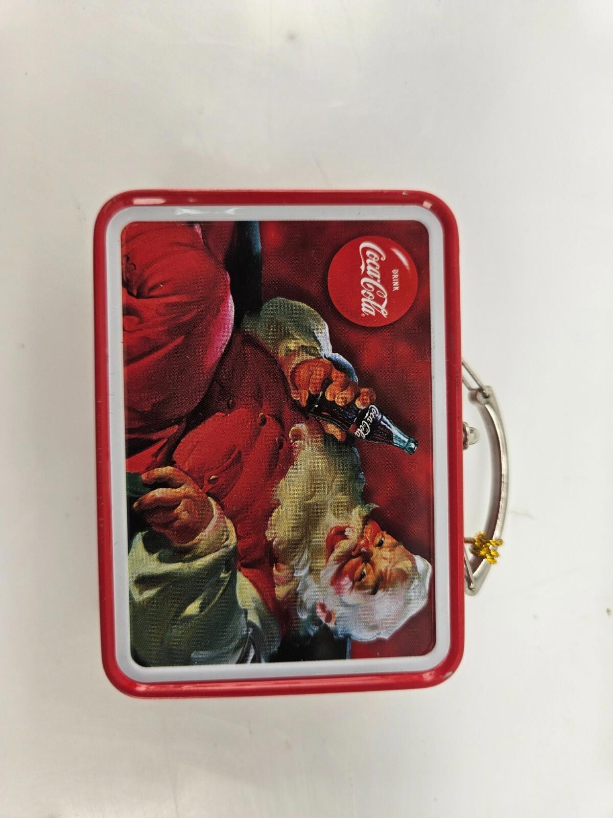 COCA COLA 3.5” Mini Tin Lunch Box Christmas Ornament