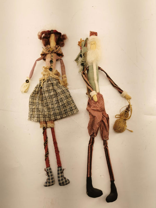 Vintage crazy Mountain import folk art cloth dolls