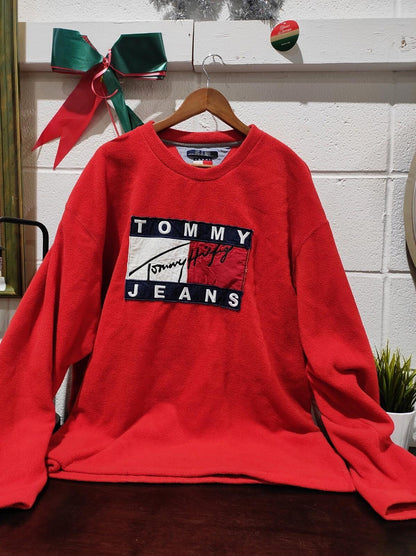 Tommy Hilfiger Jeans Crewneck Men's Red Sweatshirt Size- XL