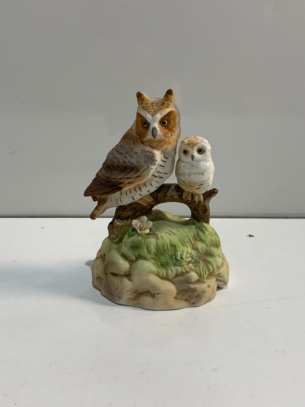 Boîte à musique vintage avec hibou, « Lever et coucher du soleil », par la San Francisco Music Box Company, en état de marche