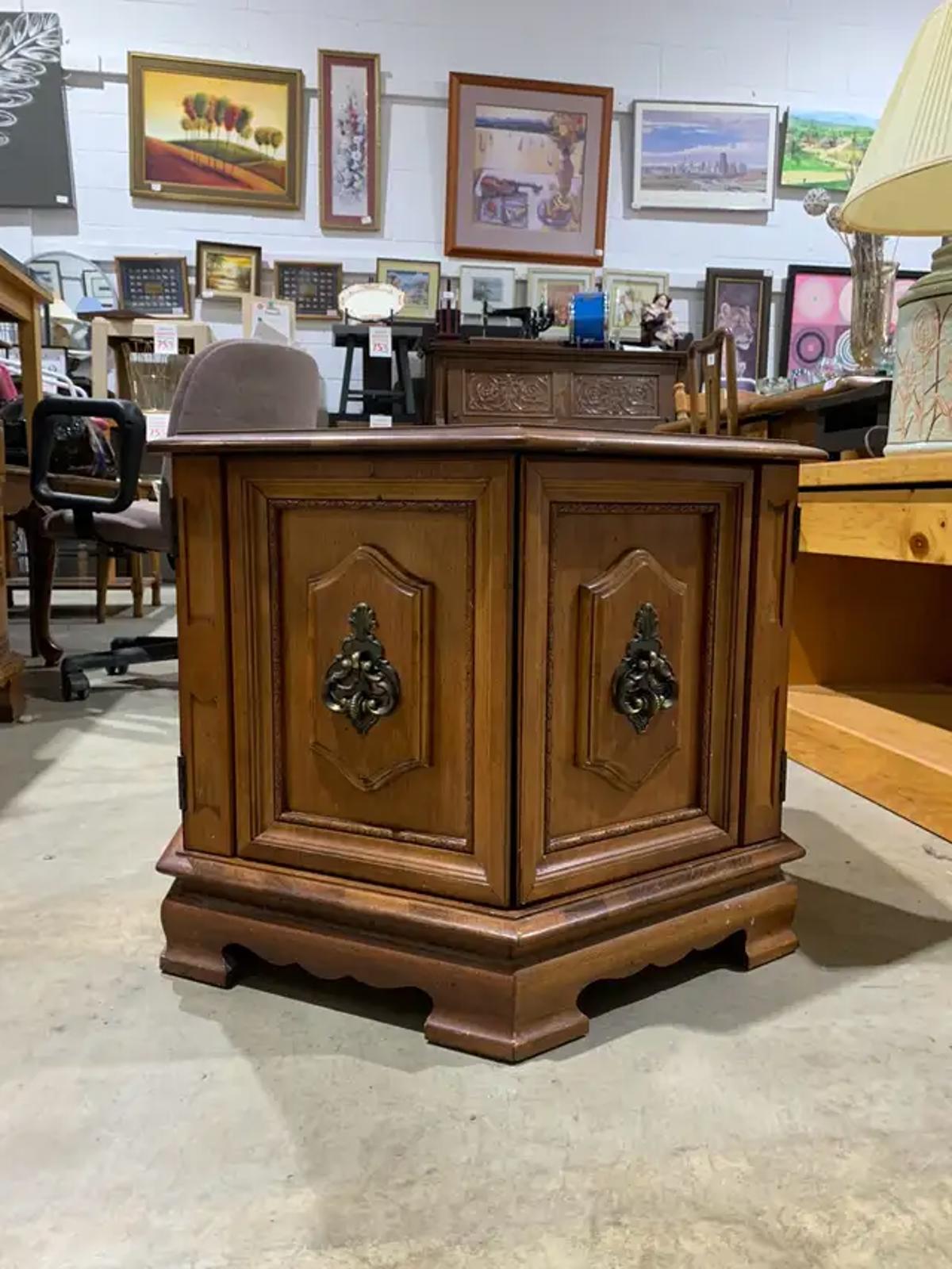 Hexagonal Wood Cabinet