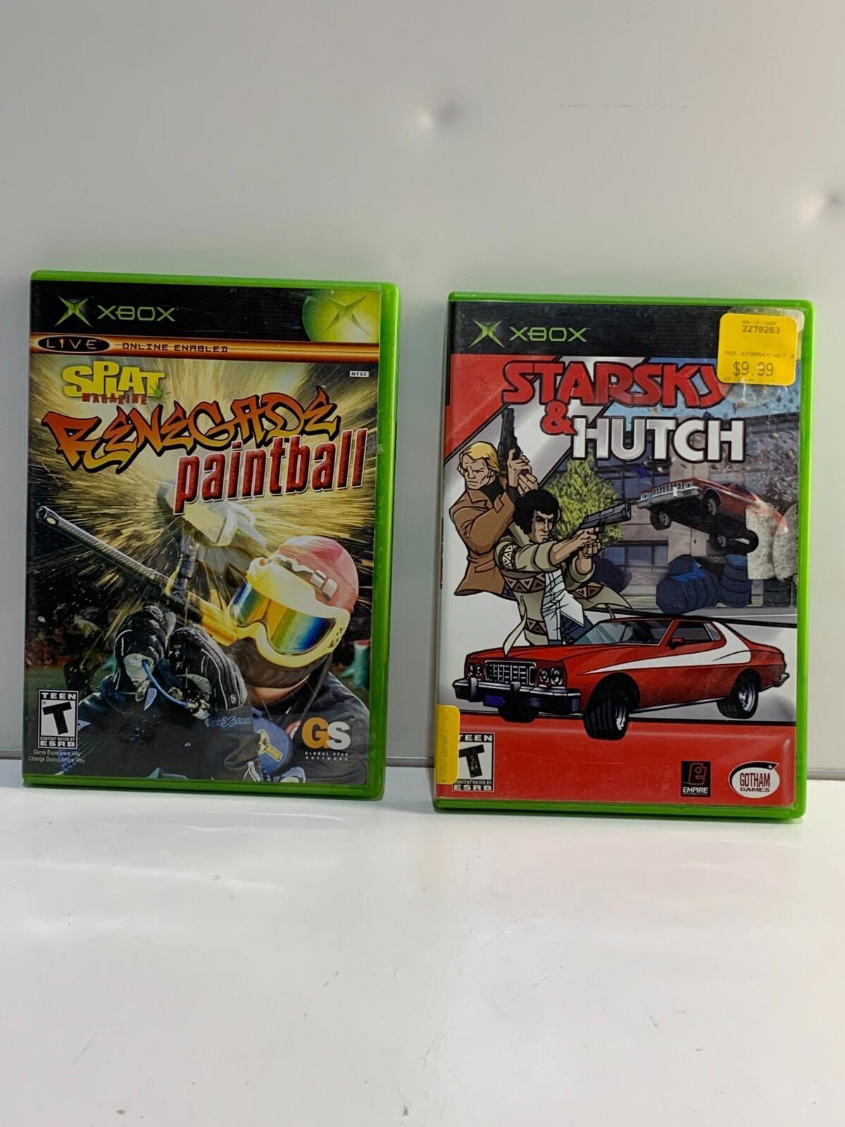 Lot of 2 Xbox games, Starsky and Hutch & Splat Magazine Renegade Paintball