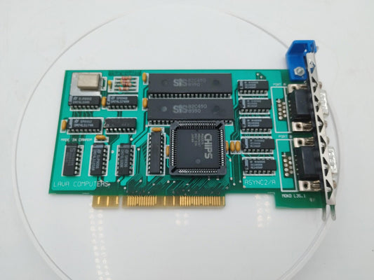Excellent Condition Lava Computers Async2/A PCI Dual DB9 Serial Card Green Works