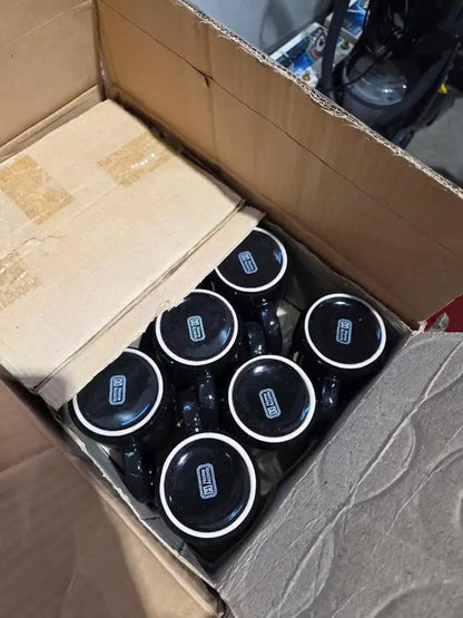 New! Home Accents 16oz Black Mugs - 6 Boxes Available