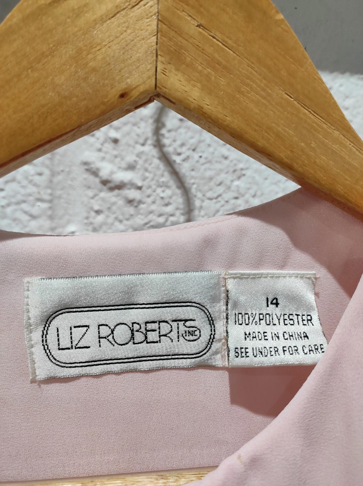 Tunique vintage Liz Roberts, robe courte, taille 14 (L), rose
