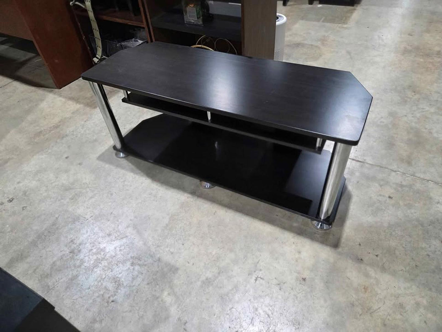Black TV Stand Media Console w/ Shelves
