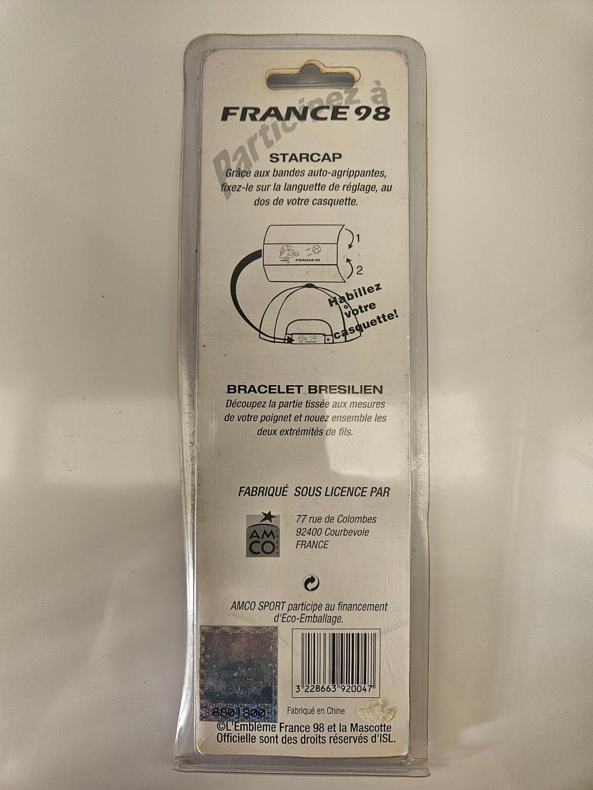 France 98 Coupe Du Monde Soccer Football Wristband Wristlet Bracelet