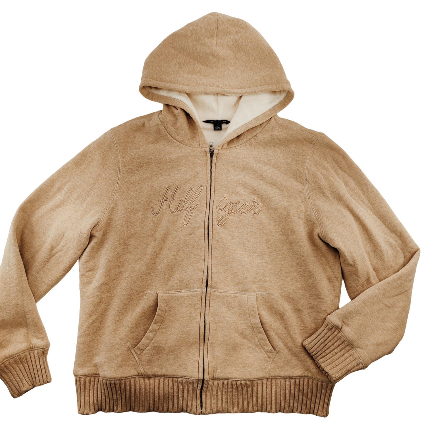 Tommy Hilfiger Beige Fleece Lined Hoodie Women's Size XL