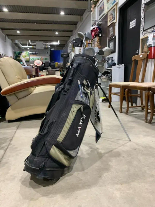 Assortment of Clubs (Drivers) with Maxfli Golf Club Caddy