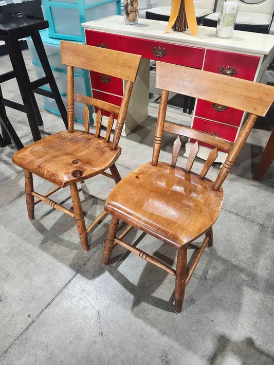 Vintage Wood Dining Chairs