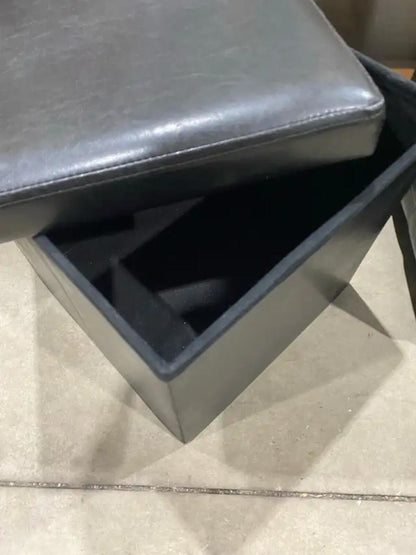 Black Storage Ottoman