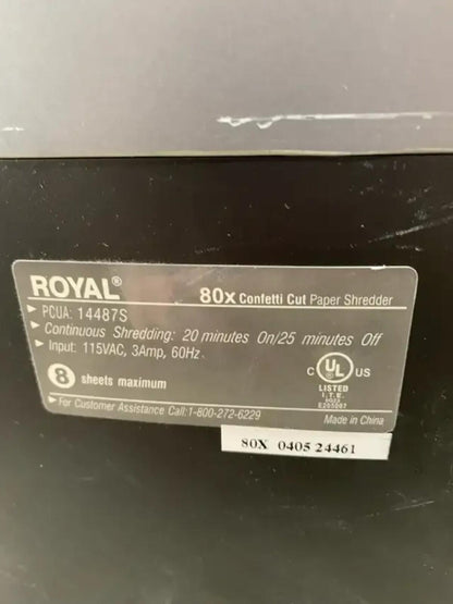 Royal 80x Confetti Cut Paper Shredder