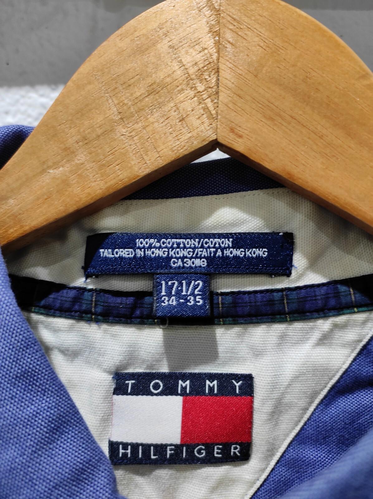 Tommy Hilfiger Men's Vintage Lion Crest Logo Long Sleeve Shirt XL (17.5) 34-35