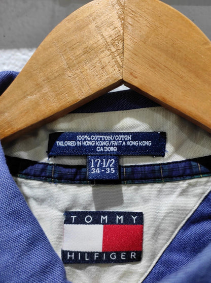 Tommy Hilfiger Men's Vintage Lion Crest Logo Long Sleeve Shirt XL (17.5) 34-35