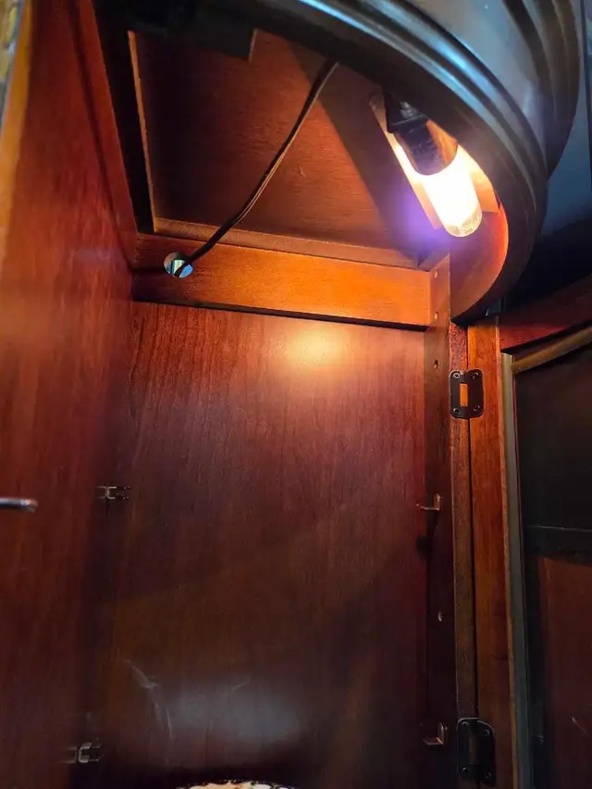Curved Wood/Glass Lit Display Cabinet