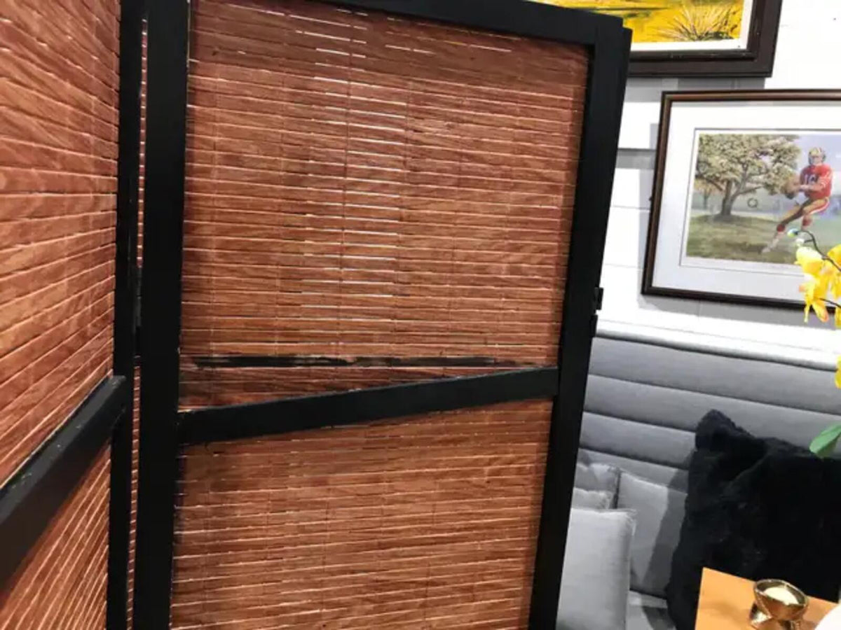 Séparateur de pièce marron avec cadre noir - 2 disponibles