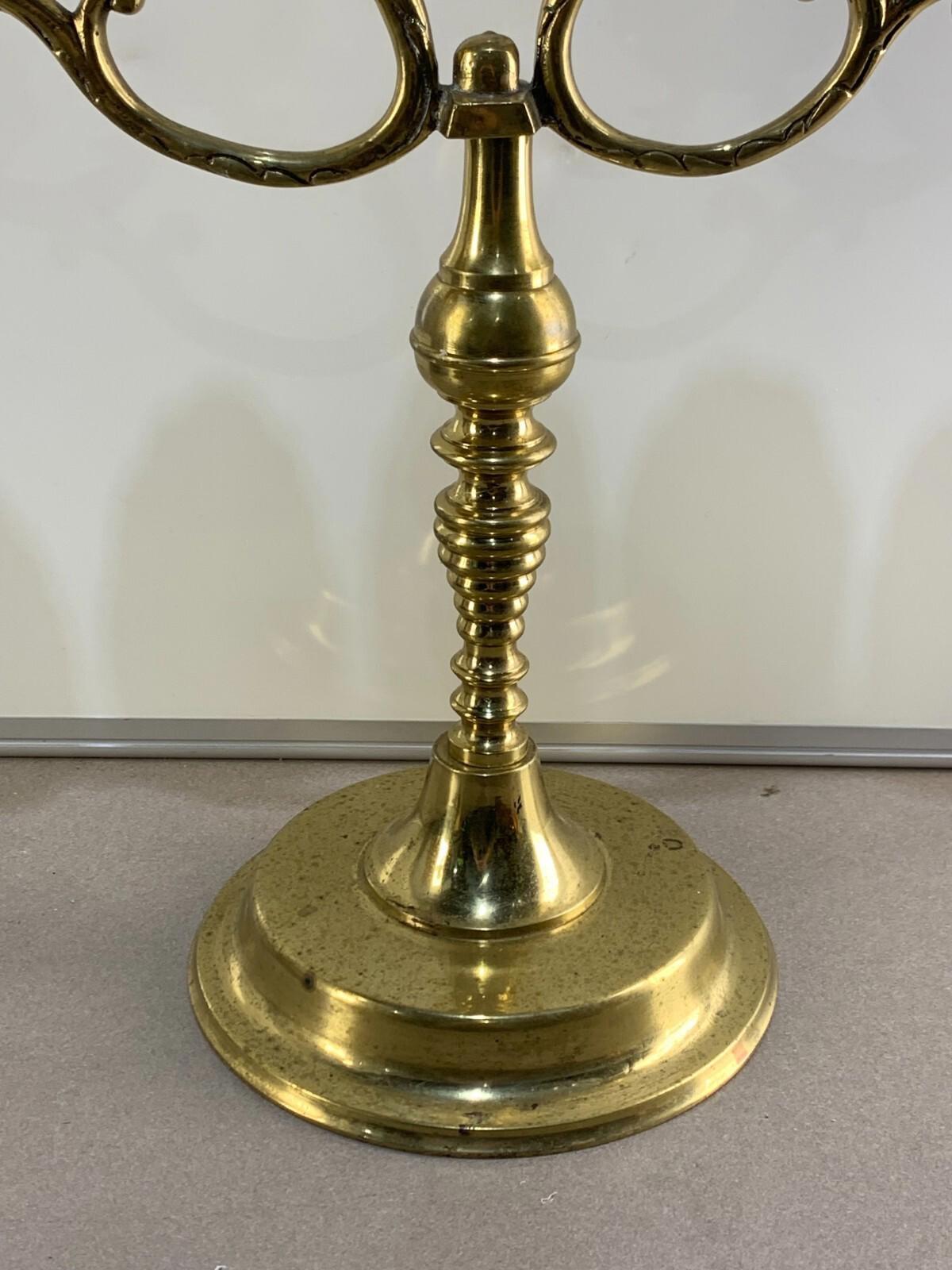 Antique Huge Victorian Brass Ornate Candelabra for 5 Taper Candles