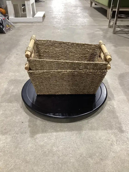 Wooden Handle Collection Baskets - Set of 2