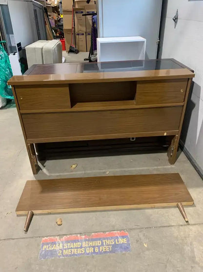 MCM Styled Headboard With Shelf Storage and Footboard