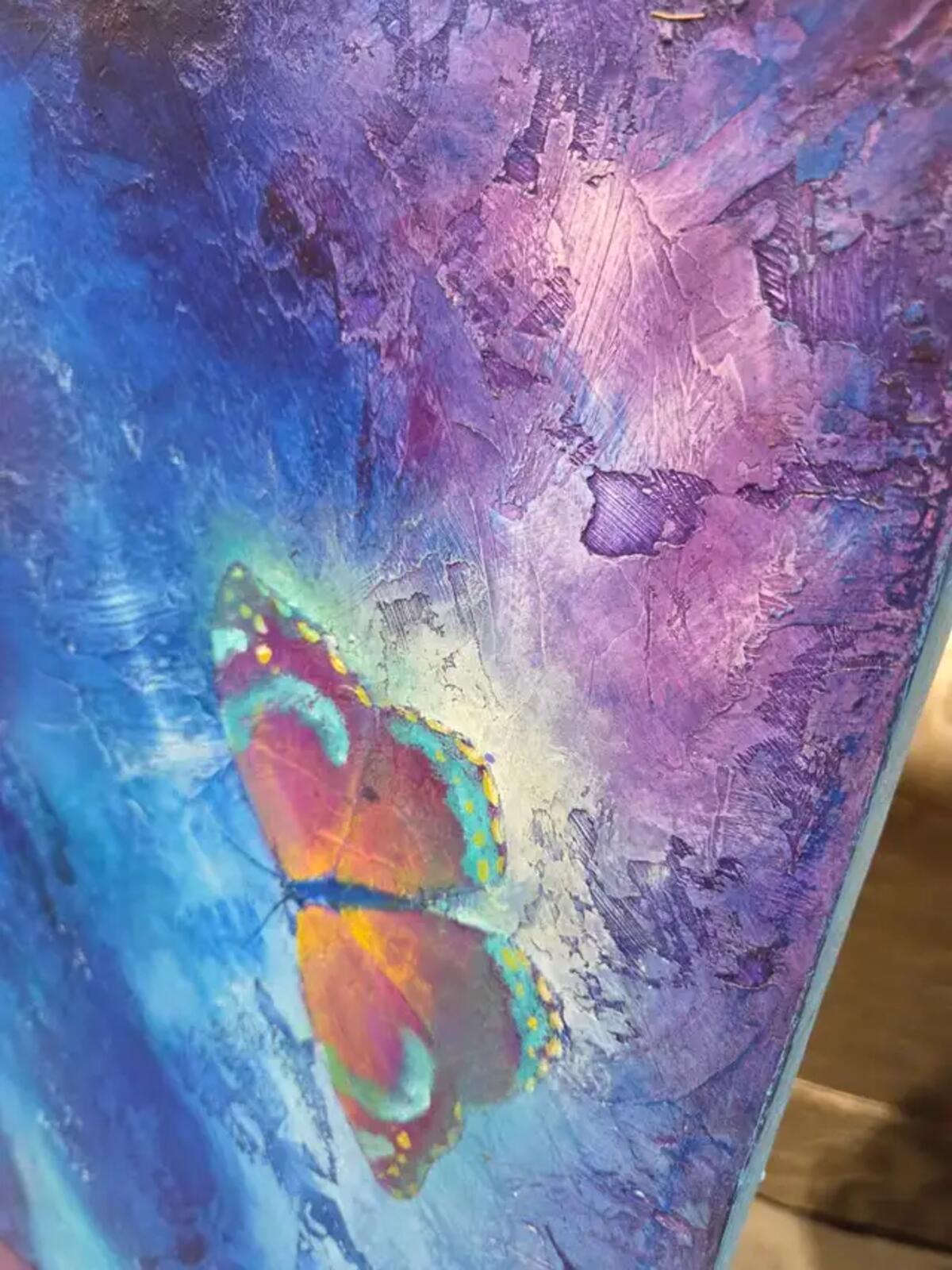 Large Butterfly Wooden Canvas Painting