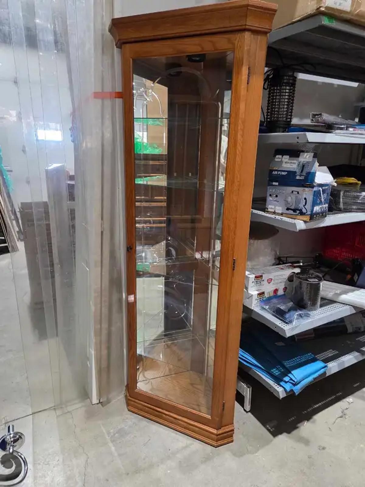 Corner Lighted Curio Cabinet