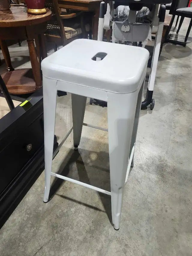 White Metal Bar Stool