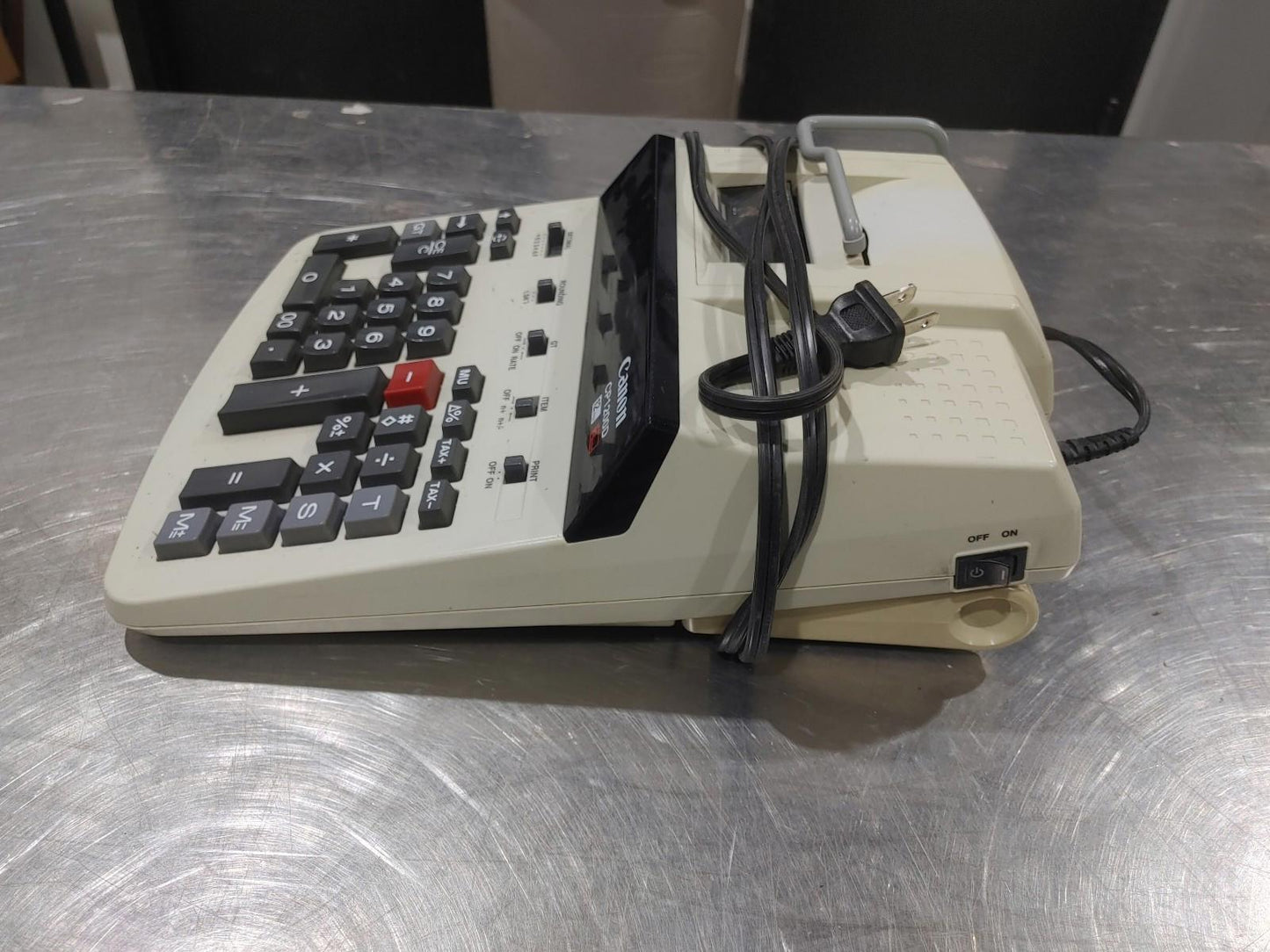 Canon CP1200D 12 Digit Adding Machine 2 Tone Printer Tested Working - Fair