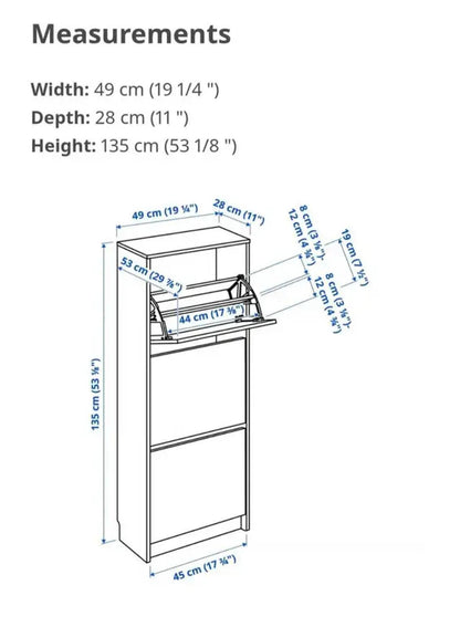 Ikea Bissa 3-Drawer Shoe Cabinet