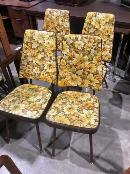 Vintage Floral Dining Chairs - 4 Available