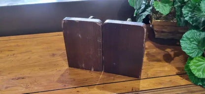 Pair of Decorative Mini Globe Bookends with Wooden Bases