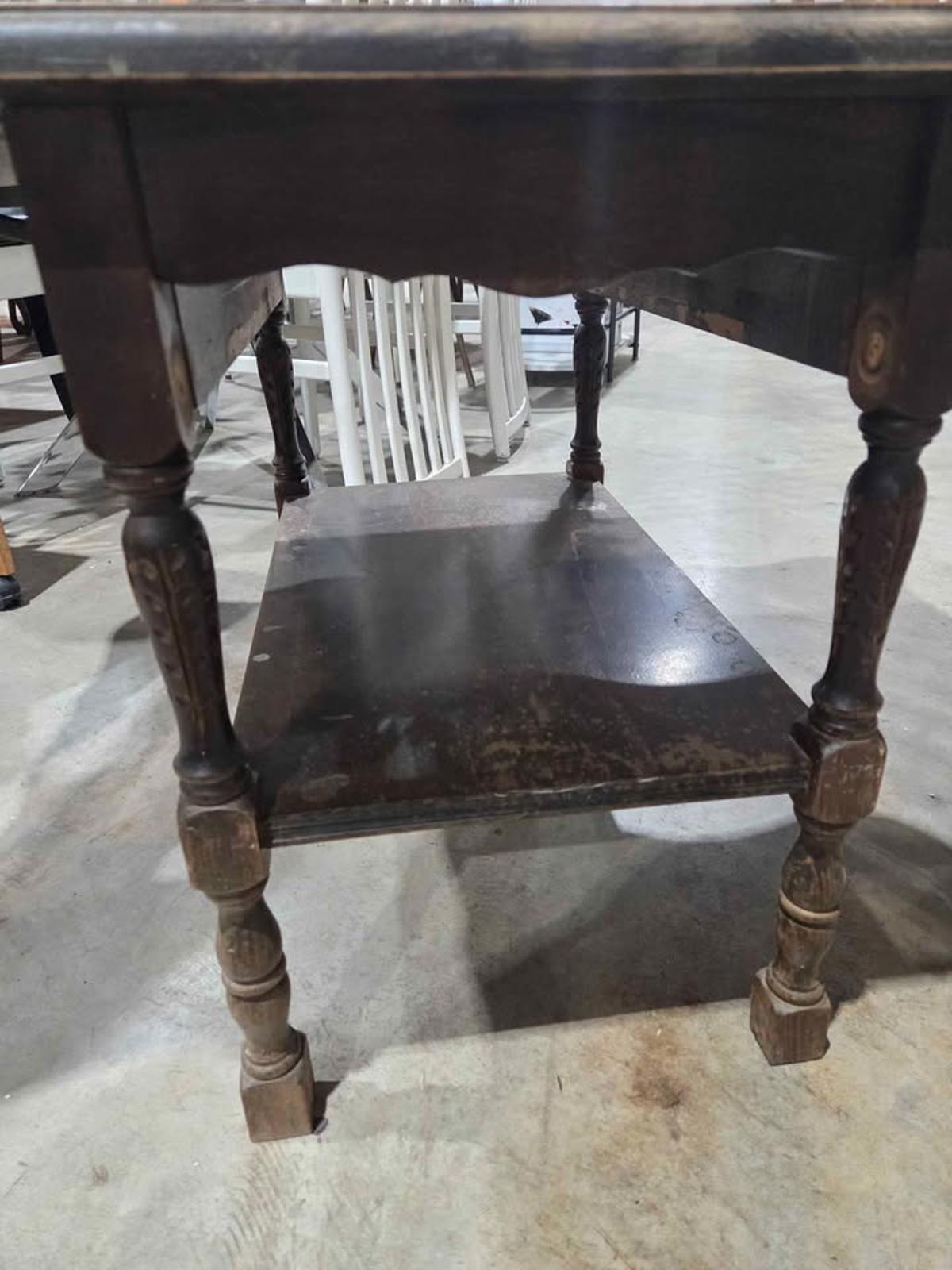 Rustic Wood Drop Leaf Side Table