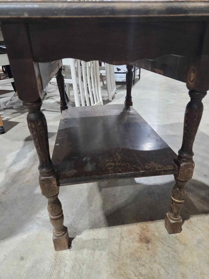 Rustic Wood Drop Leaf Side Table