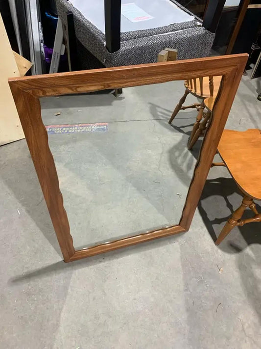 Carved Edge Framed Wood Dresser Mirror