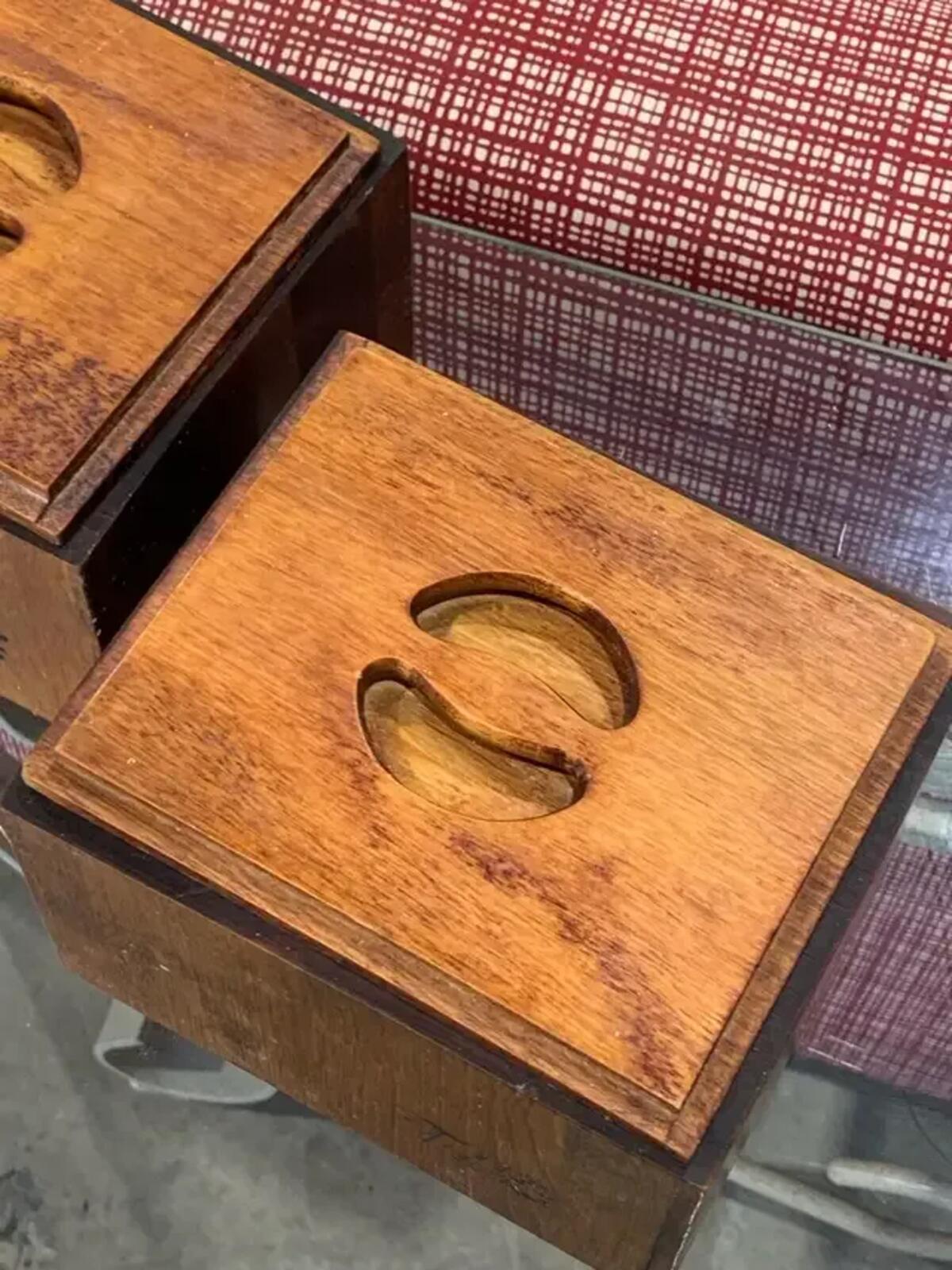 Wooden Tea and Coffee Boxes - set of 2