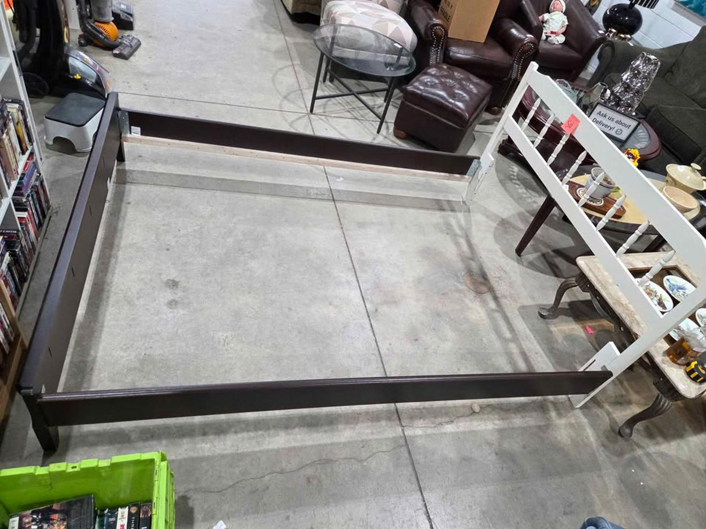 Dark Brown DeFehr Bed Frame with Mismatch Headboard
