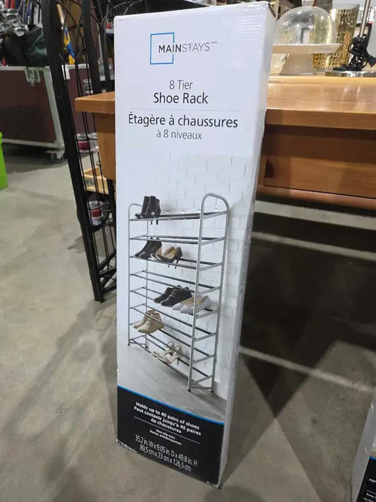 New! Mainstays 8 Tier Shoe Rack