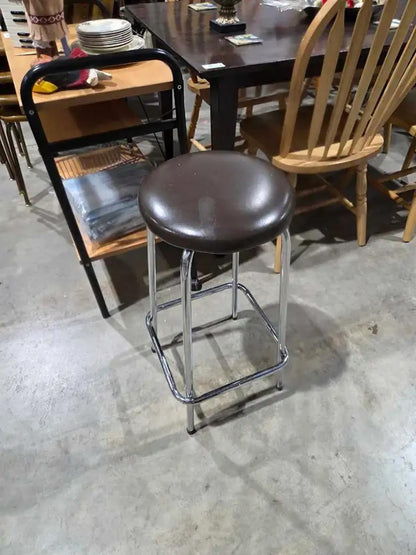 Vintage Cesare Chrome Stool - 28"