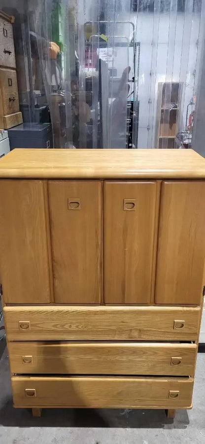Oak Armoire with Drawers 52H x 36L x 18W