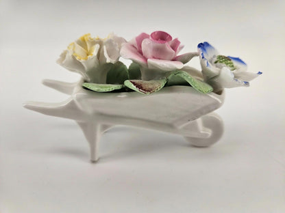 Royale Stratford Find Bone China Roses Flowers in a Wheel Barrow - England