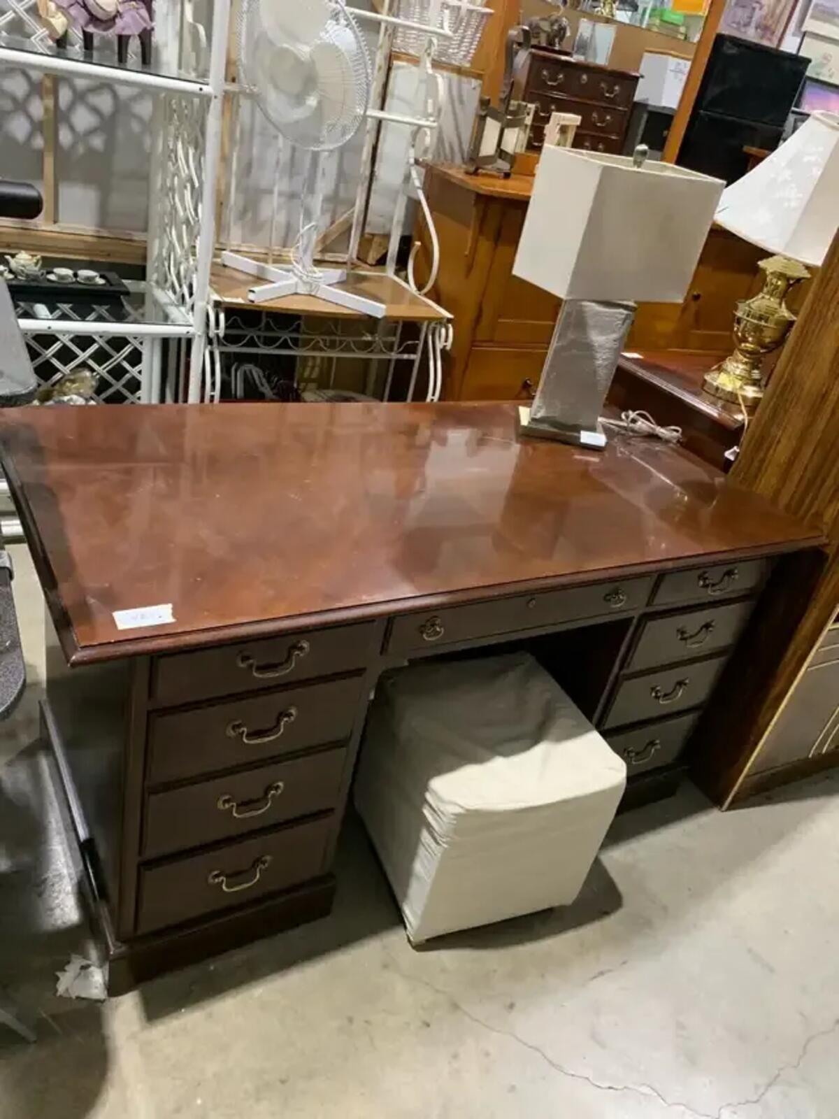 Solid Wood Drexel Desk with filing drawers