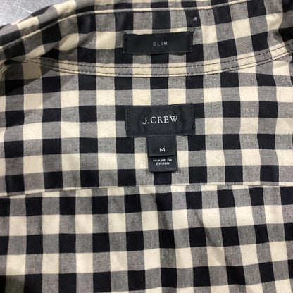 J.Crew Slim Fit Black & Cream Gingham Button-Down Shirt