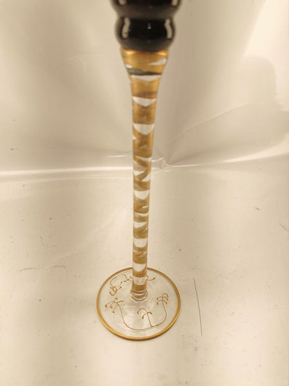 Vintage Red Air Twisted Stem Flared Wine Glass