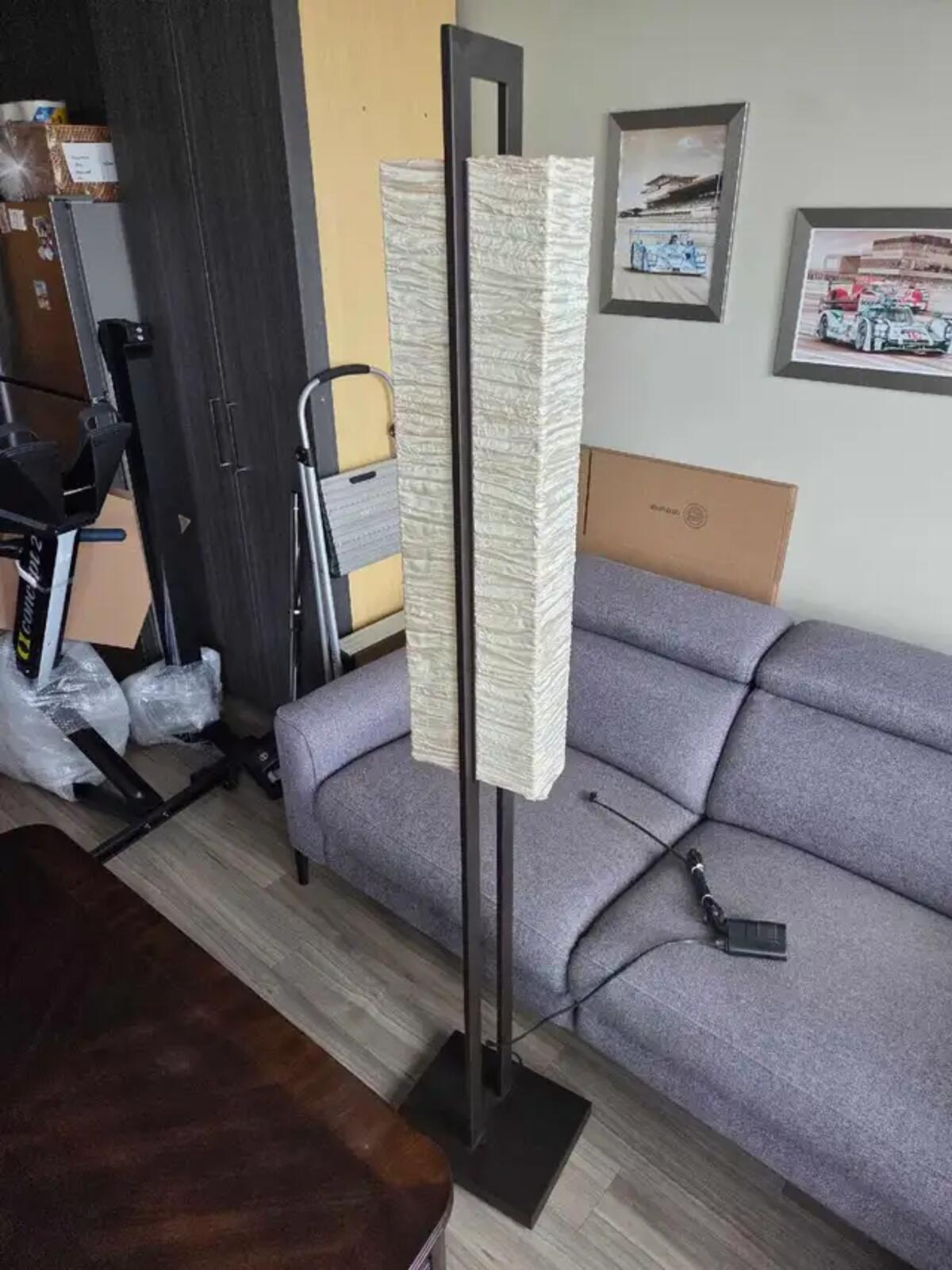 Japanese-inspired "Shoji" rice paper style floor lamp