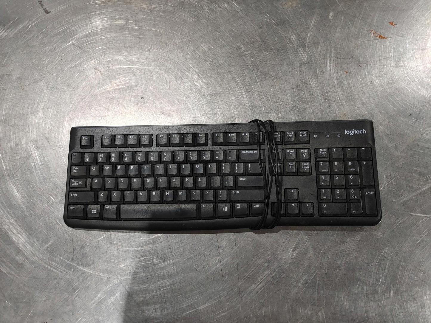 Good Condition Logitech K120 Wired USB Keyboard Black Tested Working
