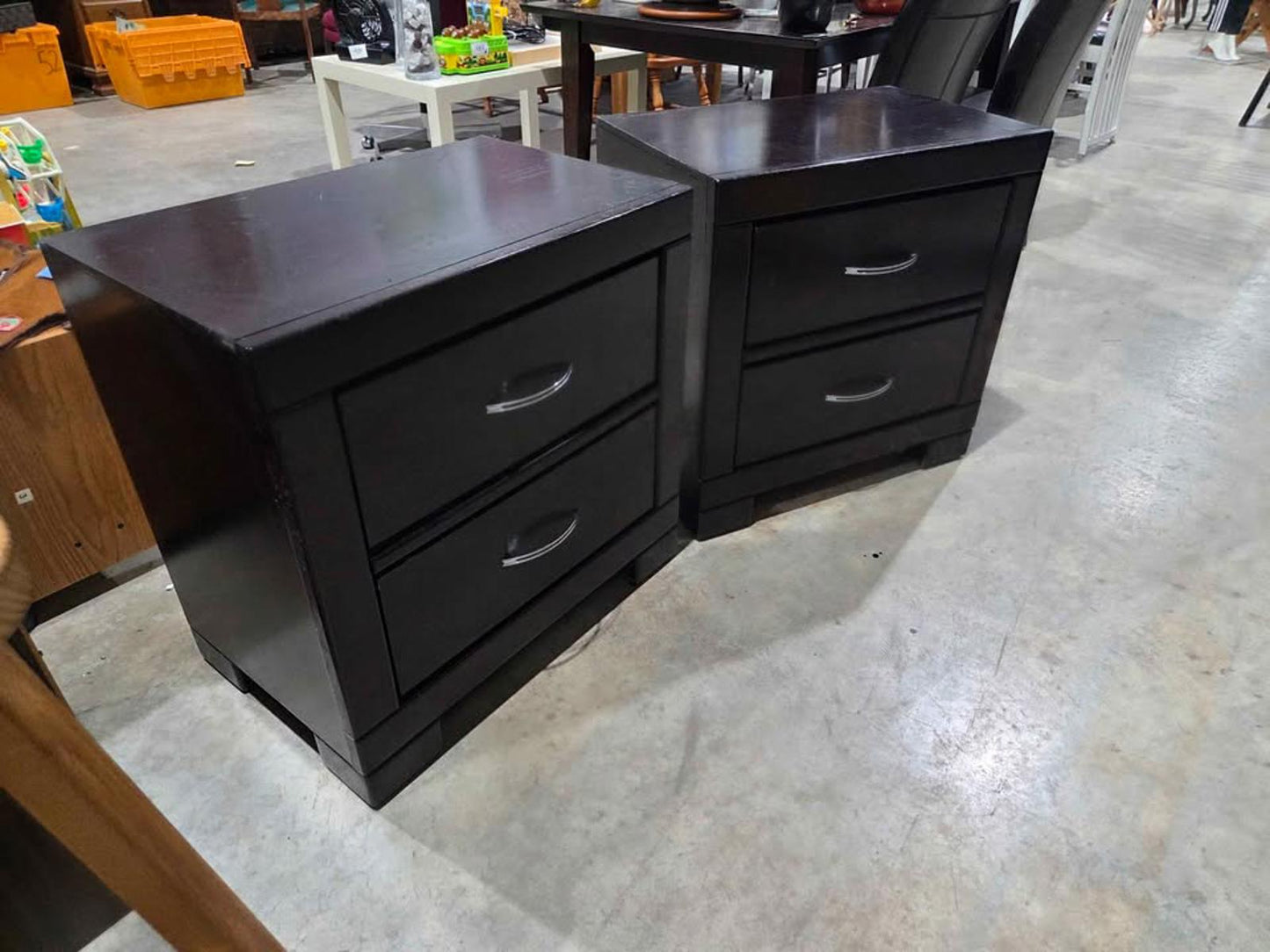 Dark Brown Nightstands Set of 2