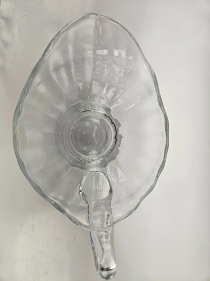 Handcrafted Crystal Glass Athens Sauce Boat w/ Ladle and Plate